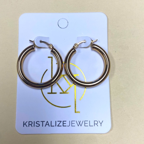 Carter Gold Hoops - Picture 4 of 4